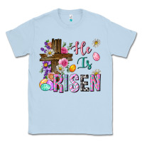 Dusty Blue he is risen easter Classic Tee - Neo Western