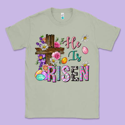 He Is Risen Easter Classic Tee Designed By Neo Western