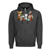 Charcoal Heather coffee tools coffee cups Zipper Hoodie - AdoDesignShop