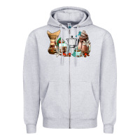 Heather Grey coffee tools coffee cups Zipper Hoodie - AdoDesignShop