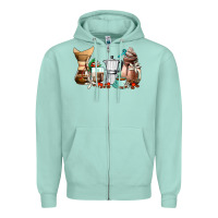 Seafoam coffee tools coffee cups Zipper Hoodie - AdoDesignShop