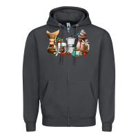 Smoke coffee tools coffee cups Zipper Hoodie - AdoDesignShop