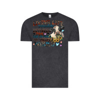Vintage Black living life somewhere between jesus take the wheel Vintage Tee - Zillion Design Studio