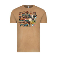 Living Life Somewhere Between Jesus Take The Wheel Vintage Tee | Teevron