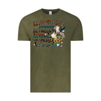 Vintage Olive living life somewhere between jesus take the wheel Vintage Tee - Zillion Design Studio
