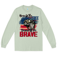 Matcha Home of the free because of the brave 4th of july Long Sleeve Tee - CowGirlArtShop