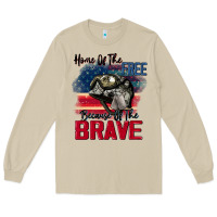 Mushroom Home of the free because of the brave 4th of july Long Sleeve Tee - CowGirlArtShop