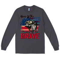 Smoke Home of the free because of the brave 4th of july Long Sleeve Tee - CowGirlArtShop