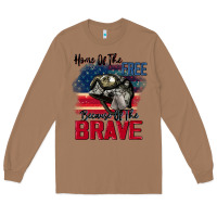 Toasted Coconut Home of the free because of the brave 4th of july Long Sleeve Tee - CowGirlArtShop