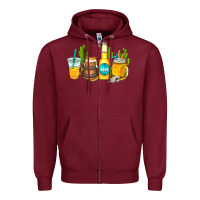 Burgundy beer coffee cups Zipper Hoodie - AdoDesignShop