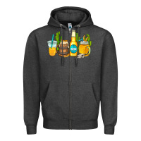 Charcoal Heather beer coffee cups Zipper Hoodie - AdoDesignShop