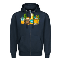 Navy beer coffee cups Zipper Hoodie - AdoDesignShop