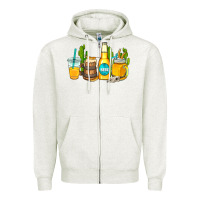 Oatmeal Heather beer coffee cups Zipper Hoodie - AdoDesignShop