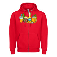 Red beer coffee cups Zipper Hoodie - AdoDesignShop