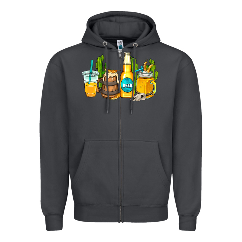 Beer Coffee Cups Zipper Hoodie by AdoDesignShop | Teevron