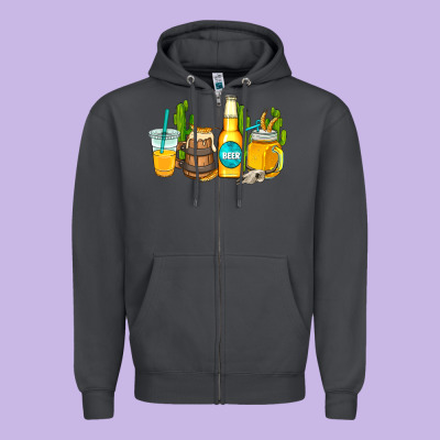 Beer Coffee Cups Zipper Hoodie Designed By Adodesignshop