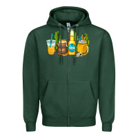 Sports Green beer coffee cups Zipper Hoodie - AdoDesignShop