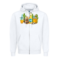 White beer coffee cups Zipper Hoodie - AdoDesignShop