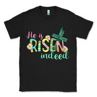 Black He is risen indeed Easter Classic Tee - CowGirlArtShop