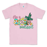 Bubblegum Pink He is risen indeed Easter Classic Tee - CowGirlArtShop