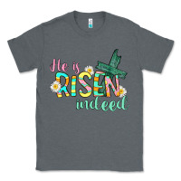 Charcoal Heather He is risen indeed Easter Classic Tee - CowGirlArtShop