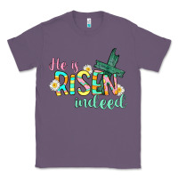 Lavender He is risen indeed Easter Classic Tee - CowGirlArtShop