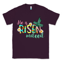 Plum He is risen indeed Easter Classic Tee - CowGirlArtShop