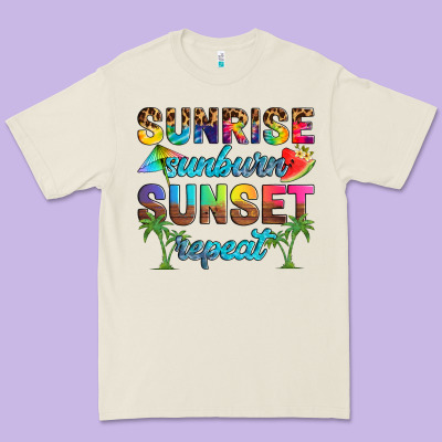 Sunrise Sunburn Sunset Repeat Premium Tee Designed By Artiststas