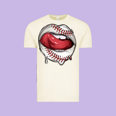 Vintage Tee sports lips baseball
