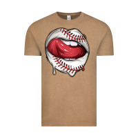 Vintage Coffee sports lips baseball Vintage Tee - texasbilliewilder