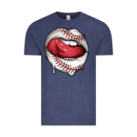 Vintage Denim sports lips baseball Vintage Tee - texasbilliewilder