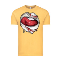Vintage Mustard sports lips baseball Vintage Tee - texasbilliewilder
