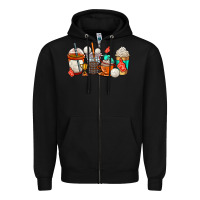 Black volleyball coffee cups Zipper Hoodie - AdoDesignShop