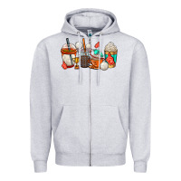 Heather Grey volleyball coffee cups Zipper Hoodie - AdoDesignShop