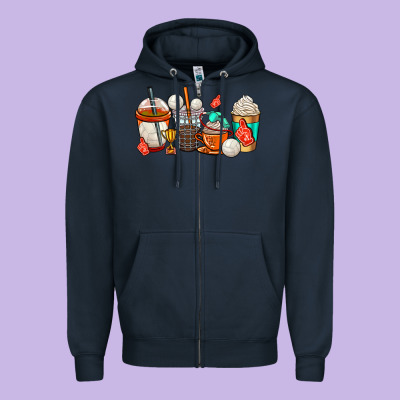 Volleyball Coffee Cups Zipper Hoodie Designed By Adodesignshop