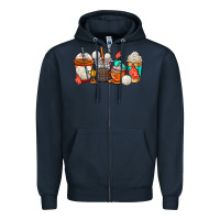 Navy volleyball coffee cups Zipper Hoodie - AdoDesignShop