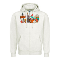 Oatmeal Heather volleyball coffee cups Zipper Hoodie - AdoDesignShop