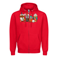 Red volleyball coffee cups Zipper Hoodie - AdoDesignShop
