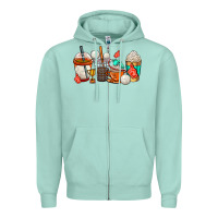 Seafoam volleyball coffee cups Zipper Hoodie - AdoDesignShop