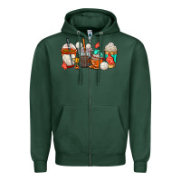 Sports Green volleyball coffee cups Zipper Hoodie - AdoDesignShop