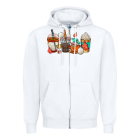 White volleyball coffee cups Zipper Hoodie - AdoDesignShop