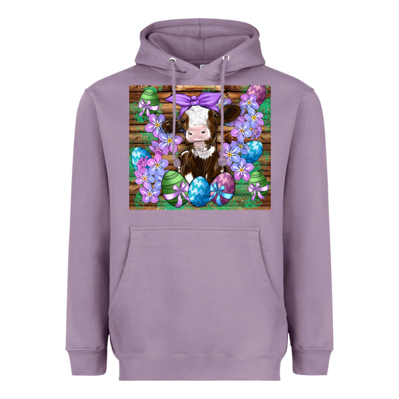 Easter Cow Eggs Flowers Daisys Heavyweight Hoodie by Artiststas | Teevron