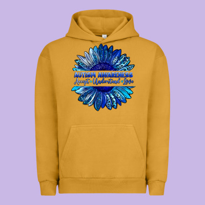 Autism Awareness Accept Understand Love Blue Urban Hoodie Designed By Lillyallendesigns