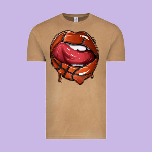 Sports Lips Basketball Vintage Tee Designed By Texasbilliewilder