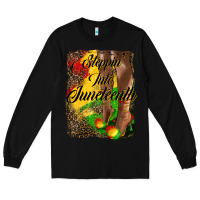 Black steppin'  into juneteenth Long Sleeve Tee - HRA Design Shop