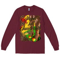 Burgundy steppin'  into juneteenth Long Sleeve Tee - HRA Design Shop