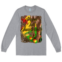 Heather Grey steppin'  into juneteenth Long Sleeve Tee - HRA Design Shop