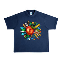 Navy teacher sunflower Urban Heavy Tee - texasbilliewilder