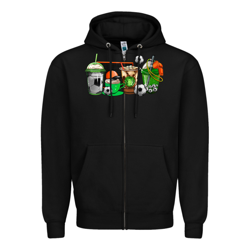 Soccer Coffee Cups Zipper Hoodie by AdoDesignShop | Teevron