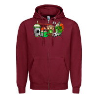Burgundy soccer coffee cups Zipper Hoodie - AdoDesignShop